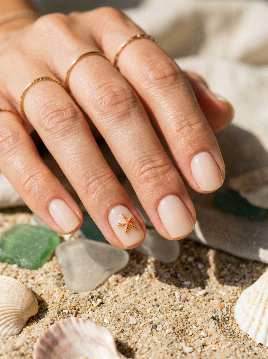 Starfish Accent Nails als Nägel Inspiration Urlaub Inspiration 2026